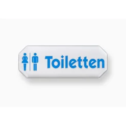 Hinweisschild Toiletten Kunststoff weiß^Metafranc New