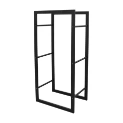 Kaminholzhalter Schwarz Pulverbeschichtet L45xB30xH96cm*MyFireTool Online