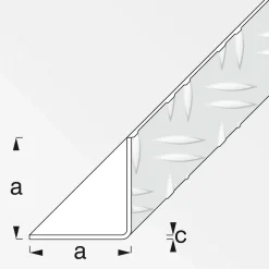 Riffelblechwinkel 35,5 mm 1m gleichschenklig blank^MyTool Best