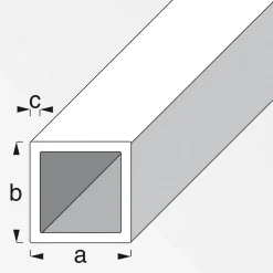 Vierkant-Rohr 15 x 15 x 1 mm 1m silber*MyTool Sale