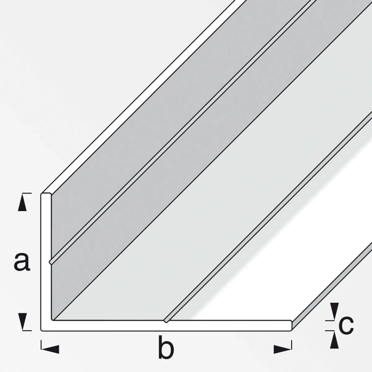 Winkel 19,5 x 35,5 mm 1m ungleichschenklig blank*MyTool Hot