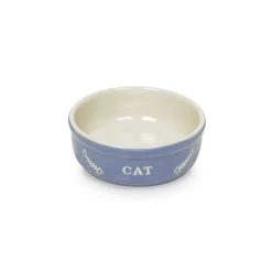 Katzen Keramikschale hellbalu/beige Durchmesser 13,5 x 5 cm^Nobby Hot