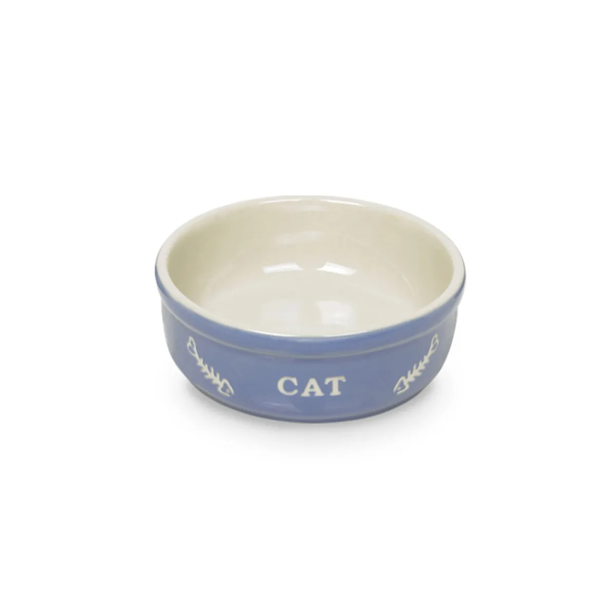 Katzen Keramikschale hellbalu/beige Durchmesser 13,5 x 5 cm^Nobby Hot
