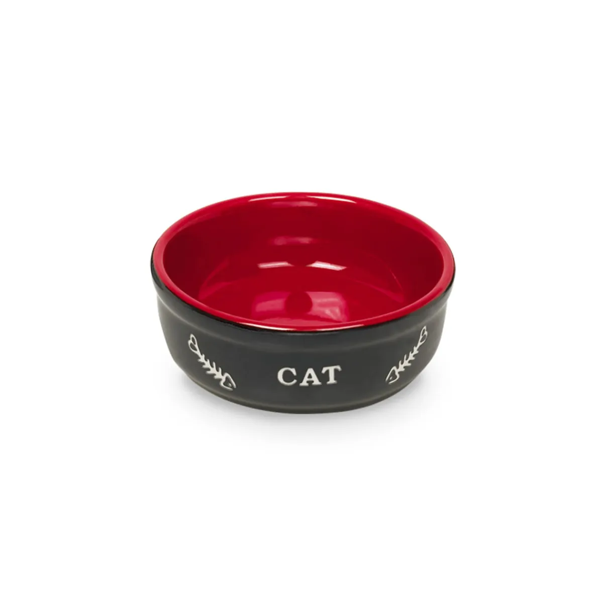 Nobby Katzen Keramikschale schwarz/rot Durchmesser 13,5 x 5 cm