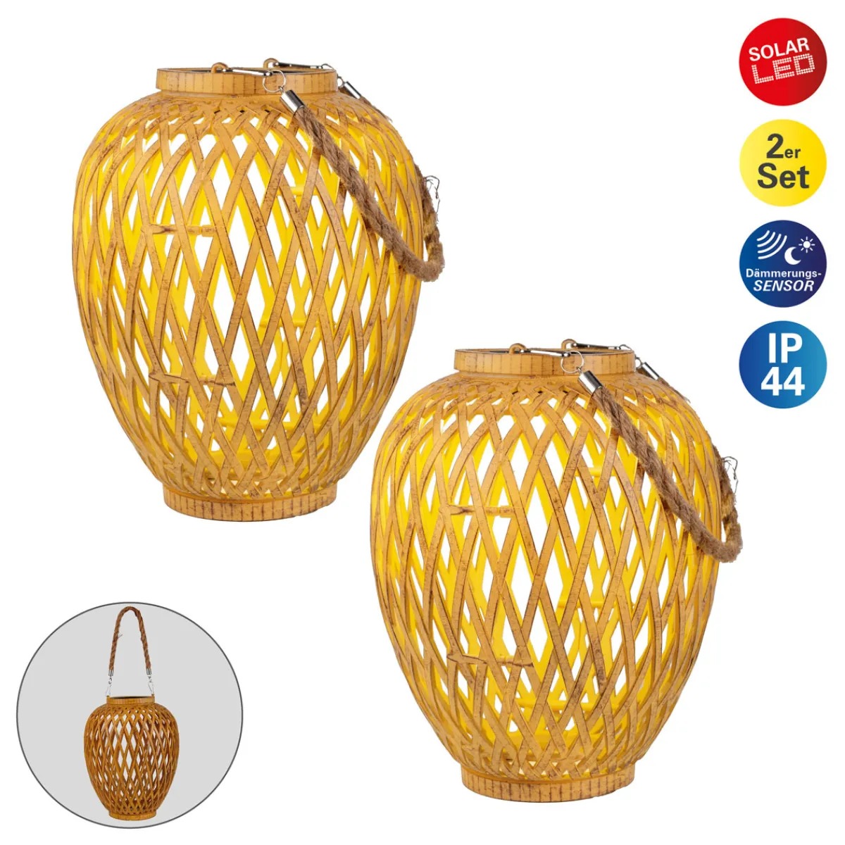 LED-Solardekoleuchte Cesto 2er Set*näve Outlet
