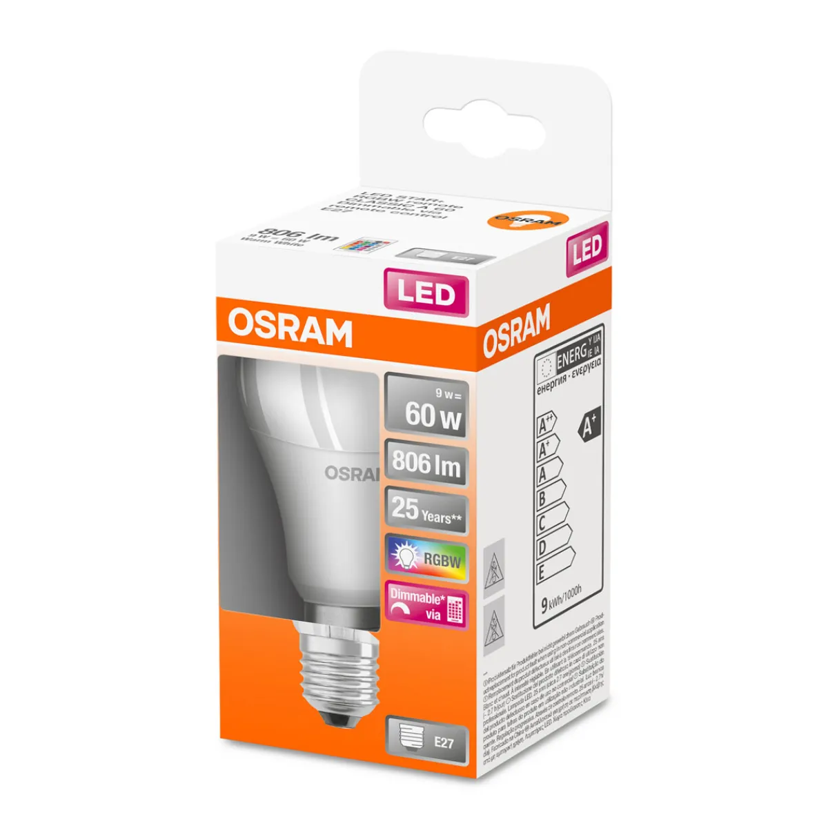 LED-Leuchtmittel dimmbar E27 60W multicolor^Osram Best