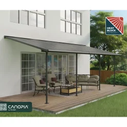 Capri Alu Terrassenüberdachung Polycarbonat 3x7,4 m grau^Palram Canopia New