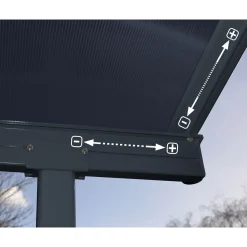 Capri Alu Terrassenüberdachung Polycarbonat 3x7,4 m grau^Palram Canopia New