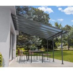 Feria Alu Terrassenüberdachung Polycarbonat 4x6 m dunkelgrau^Palram Canopia Best