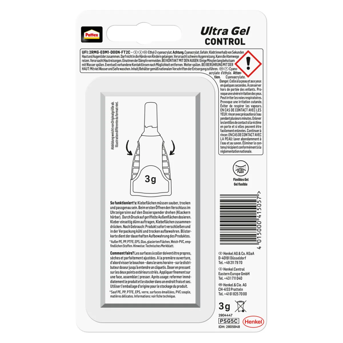 Sekundenkleber Ultra Gel Matic 3 g^Pattex