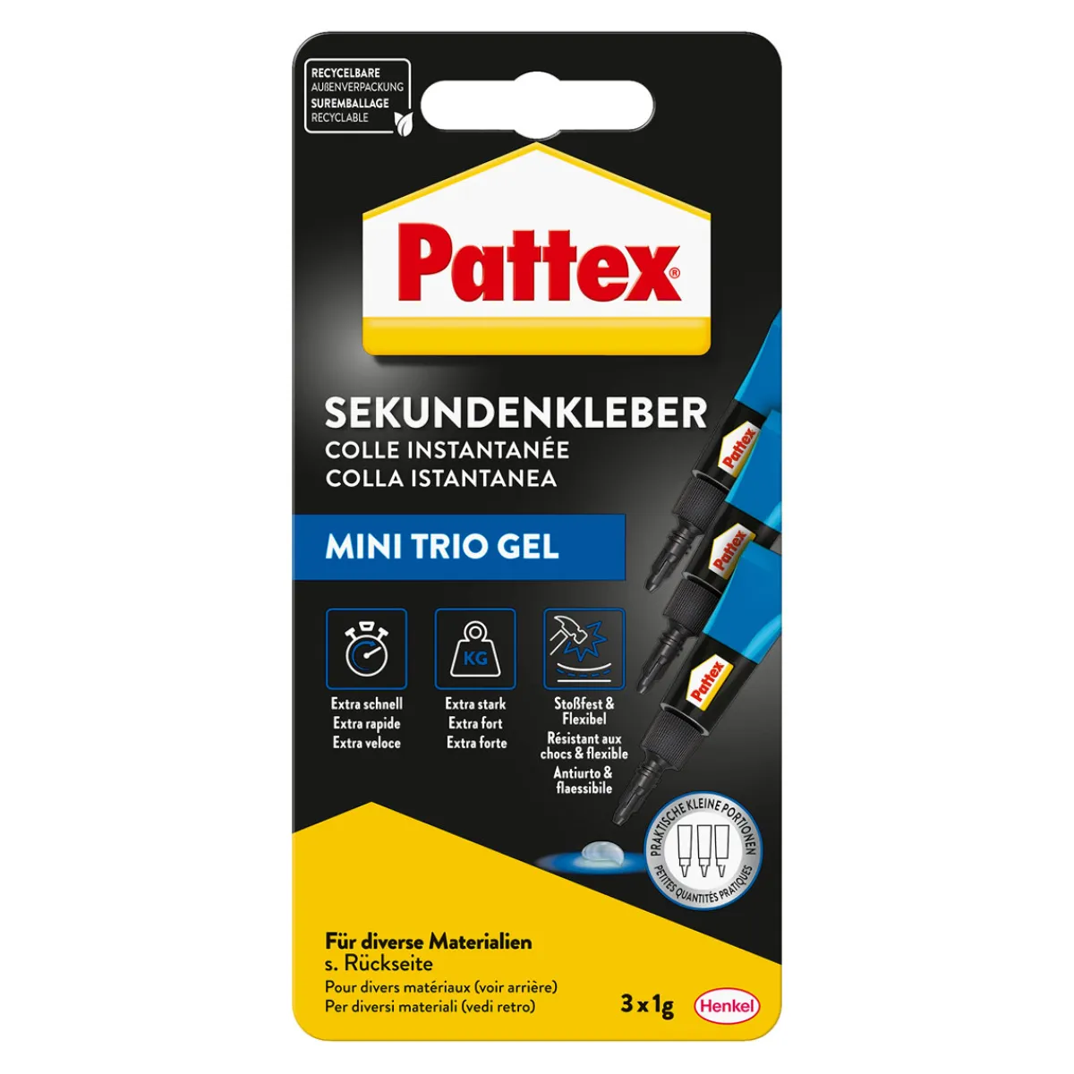 Sekundenkleber Ultra Gel Mini Trio 3 x 1 g^Pattex Clearance