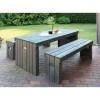 Holz-Garnitur Rotterdam grau*Promadino New