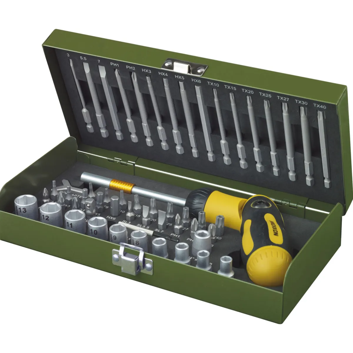 Schraubendreher-Satz mit Knarrenschrauber 54-teilig*Proxxon Industrial Discount
