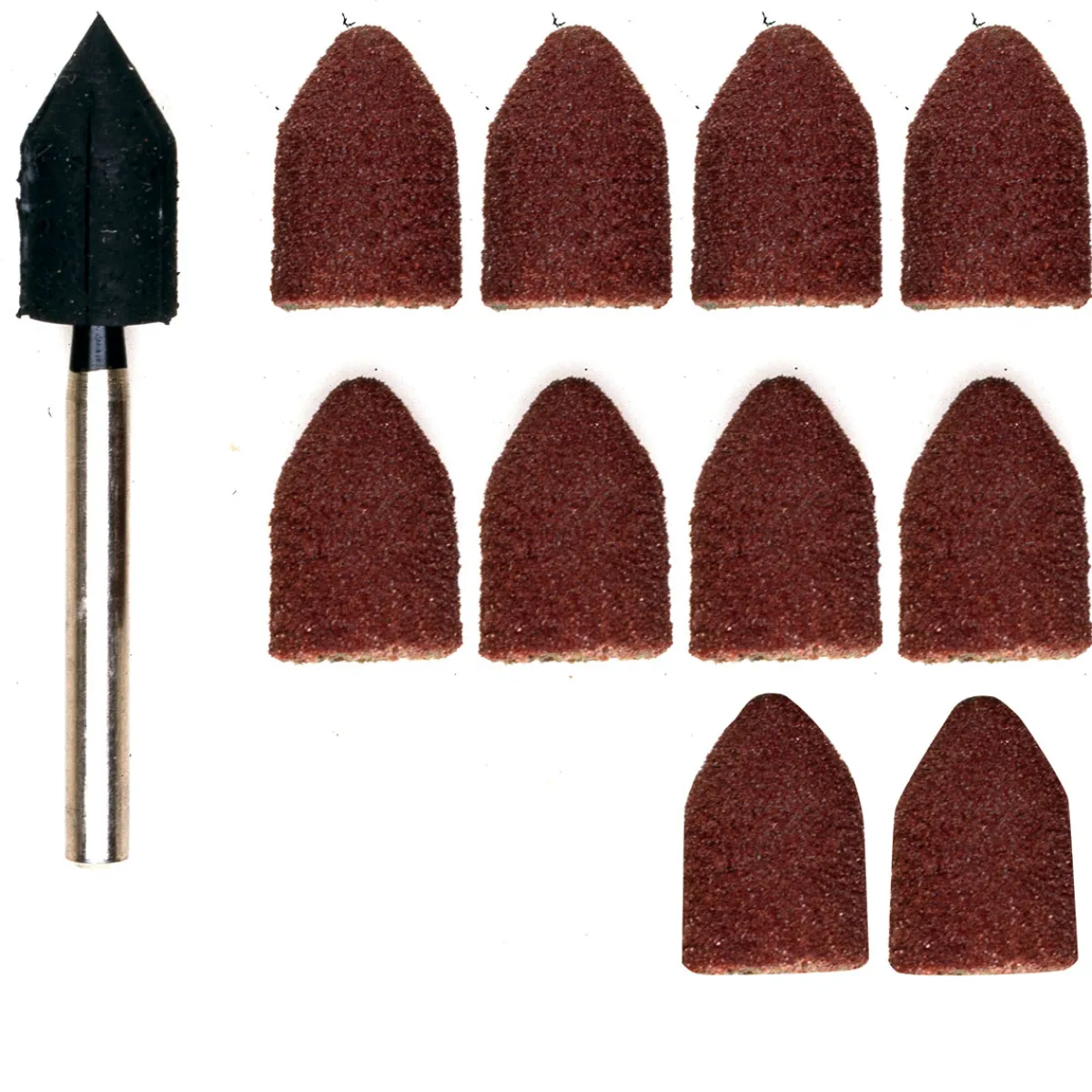 Schleifkappen Durchmesser 9 mm je 5 Stück Korn 80 und 150 mit Träger*Proxxon Micromot Best