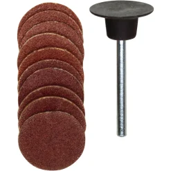 Proxxon Micromot Schleifscheiben Durchmesser 18 mm je 5 Stück Korn 120 und 150 mit Gummiteller