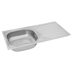 Edelstahl-Spüle inkl Ab- und Überlaufgarnitur 86 cm^Respekta Outlet