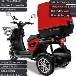 E-Carrier „25 V.3“ Rot, mit Koffer^Rolektro Outlet