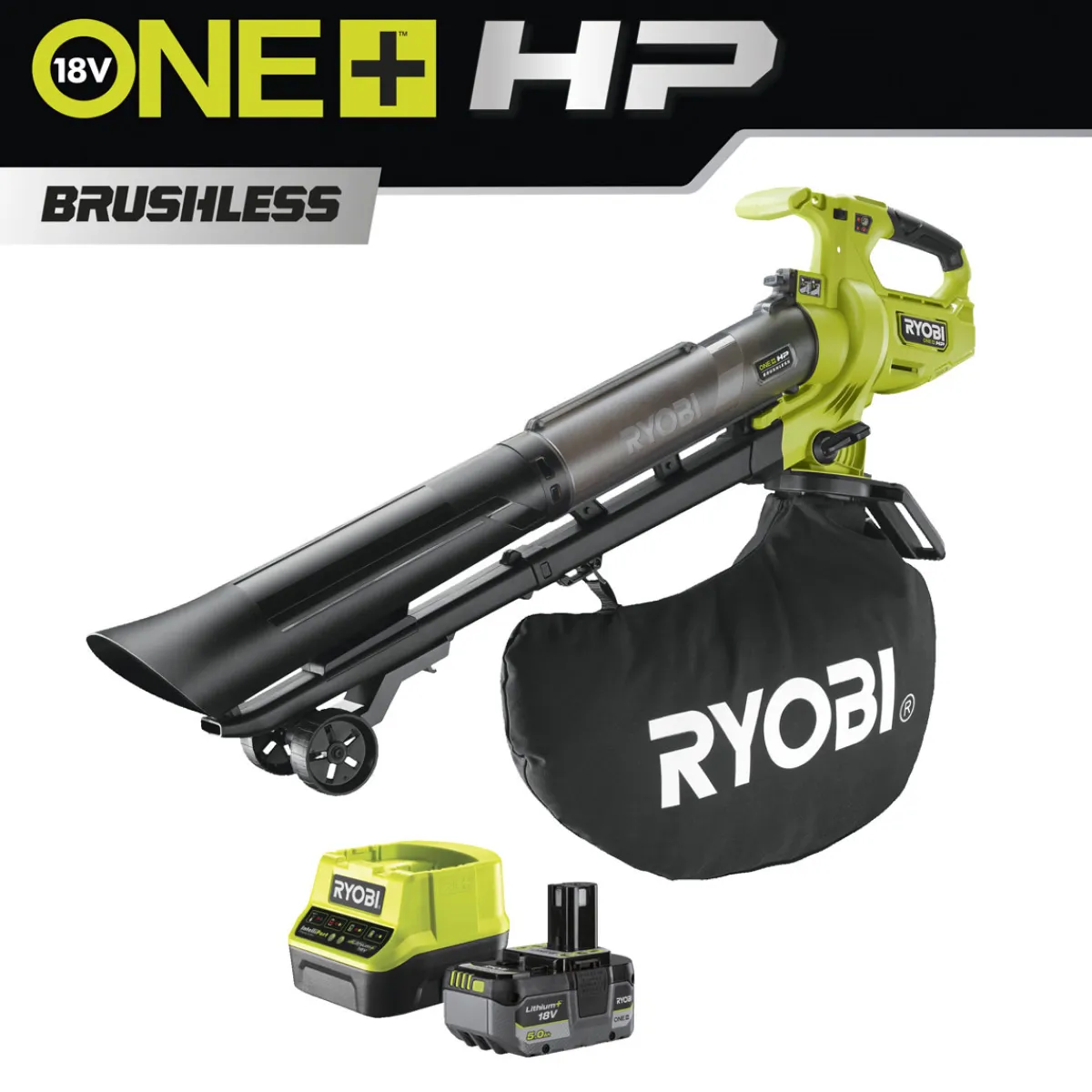 Akku-Laubsauger/-bläser RY18BVXA-150 7,7 m3/min inkl 5,0 Ah Akku u Ladegerät^Ryobi Sale