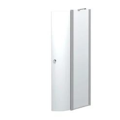 Drehtür mit Festteil 200 x 80-82 cm klar^Scanbad Online