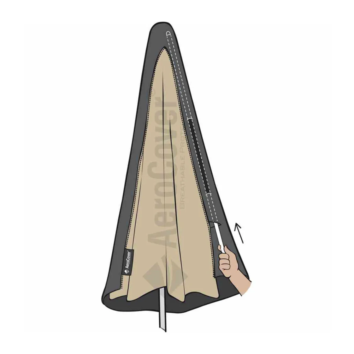 Schirmhülle AeroCover 250 x 30/40 cm atmungsaktiv