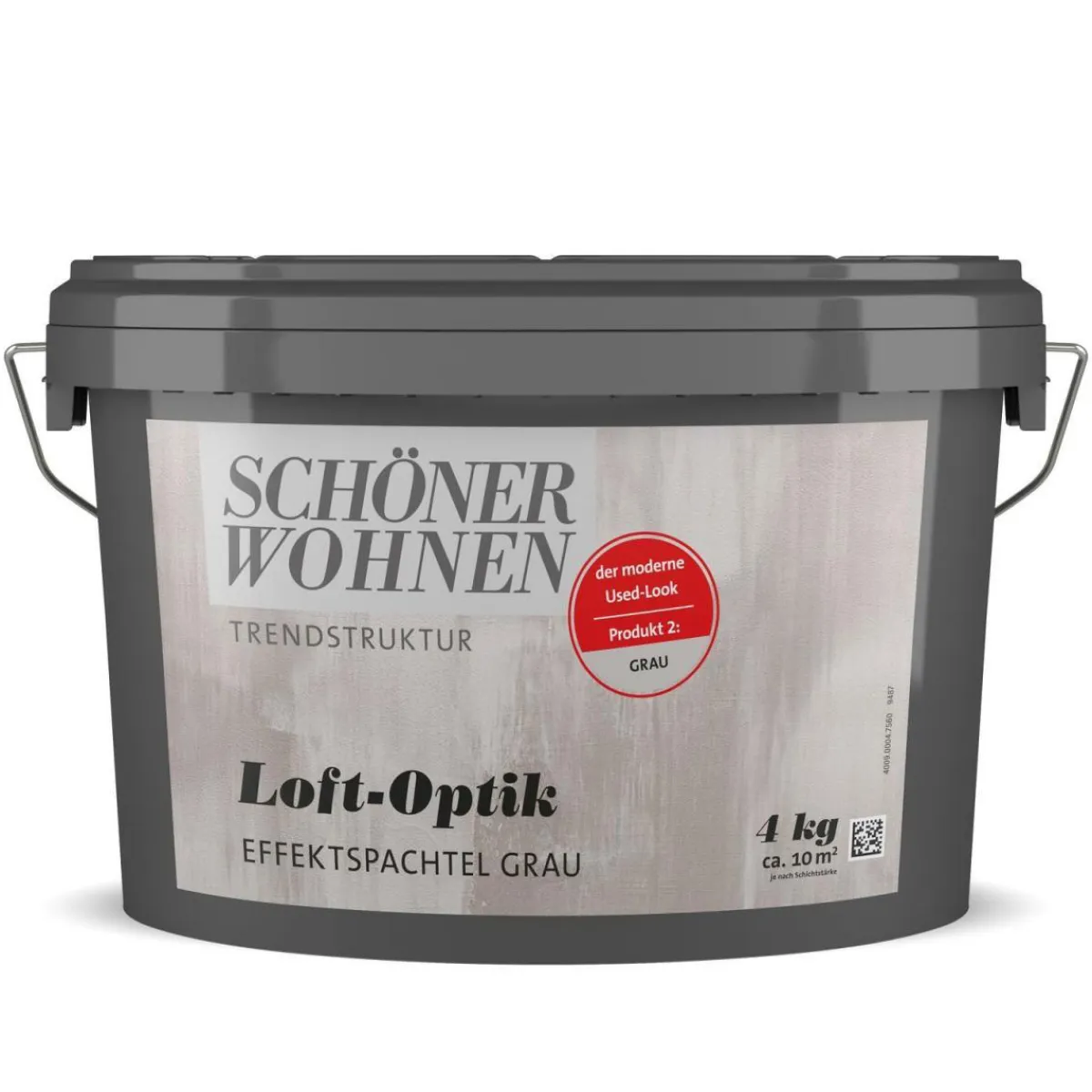Loft-Optik Effektspachtel 4 kg Grau^Schöner Wohnen Farbe Hot