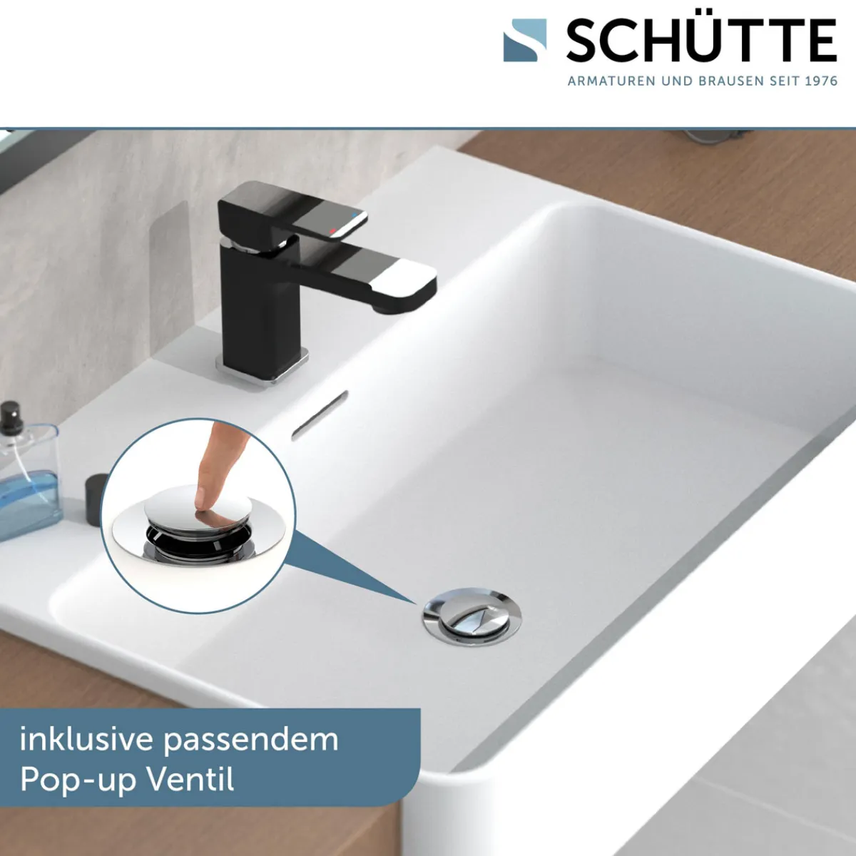 Waschtischarmatur „Madagaskar“ schwarz/chrom^Schütte