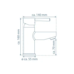 WT-Armatur Unicorn,chrom, mit Eco-Klick-^Schütte New