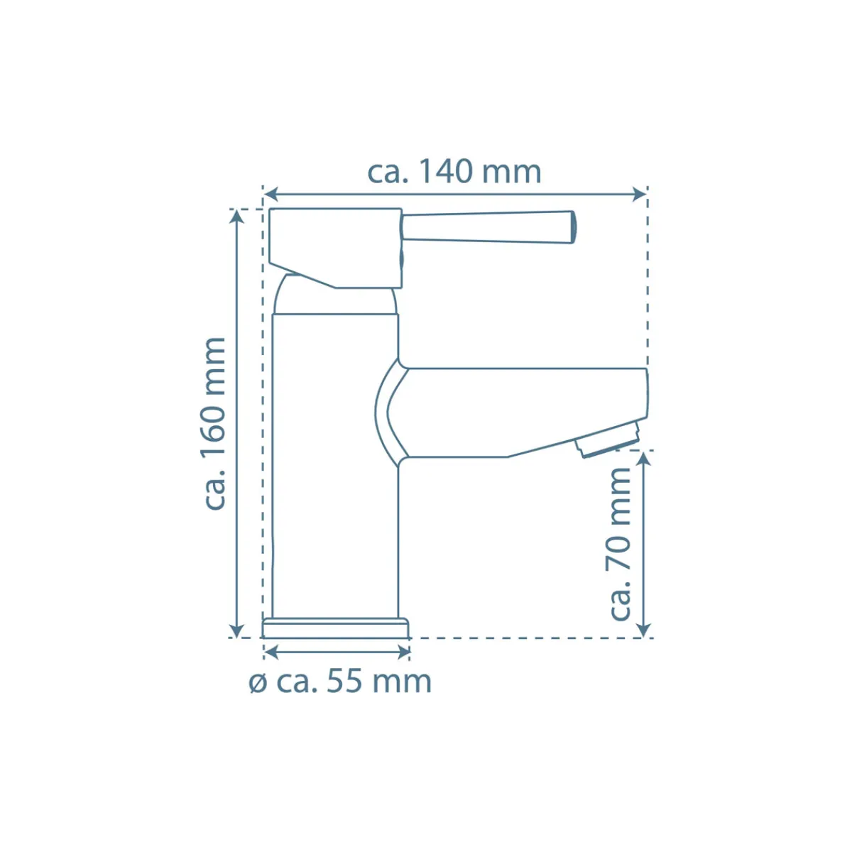 WT-Armatur Unicorn,chrom, mit Eco-Klick-^Schütte New