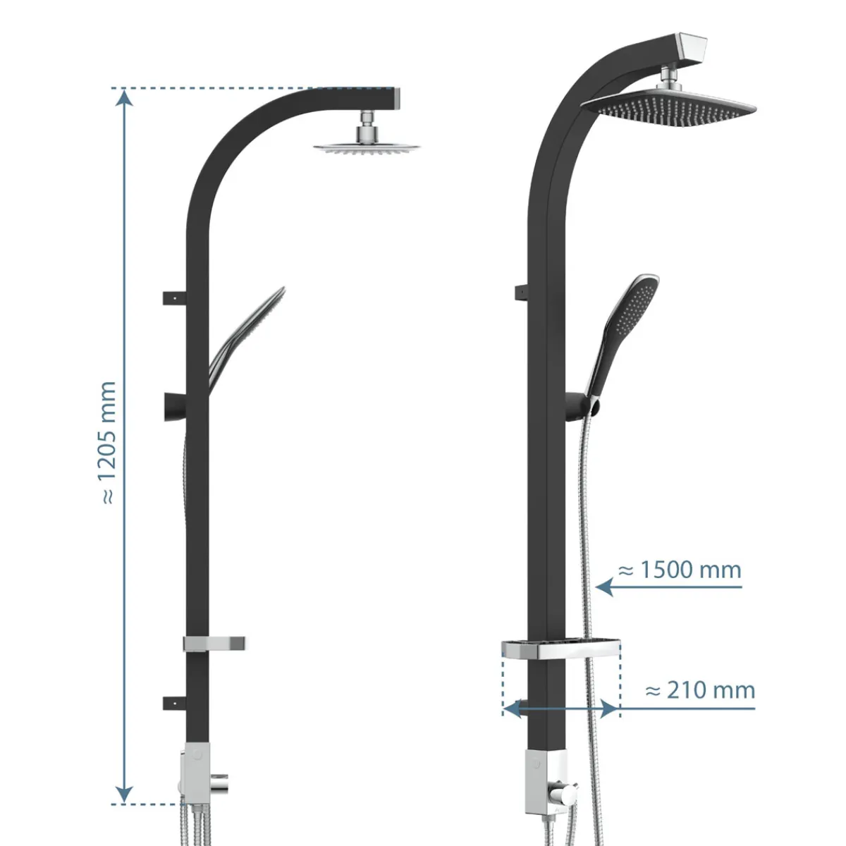 Überkopfbrause-Set Madagaskar schwarz^Schütte Best