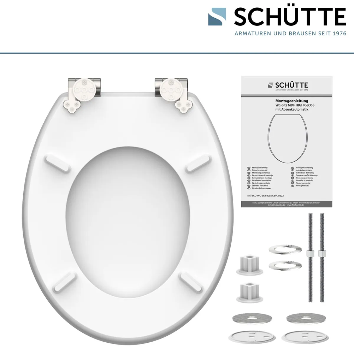 Schütte MDF HG WC-Sitz FLOWERS AND WOOD mit Absenkautomatik
