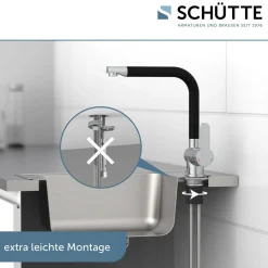 Schwenkbare Küchenarmatur Rio chrom schwarz matt^Schütte