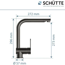 Schütte Schwenkbare Küchenarmatur Rio graphit glänzend