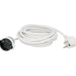 Schuko-Verlängerung mit Flachstecker 5m weiß* New
