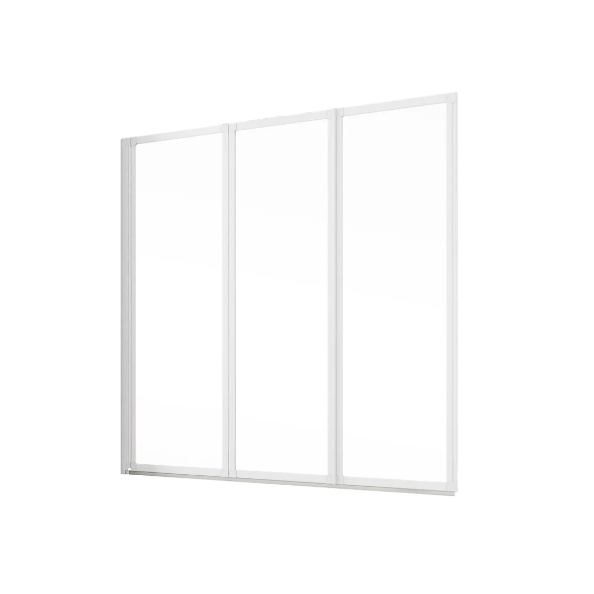 Badewannenfaltwand Alu Natur 121 x 127 x 121 cm ESG hell klar*Schulte Sale