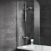 Schulte Badewannenfaltwand Komfort 140 x 80 cm Echtglas weiß