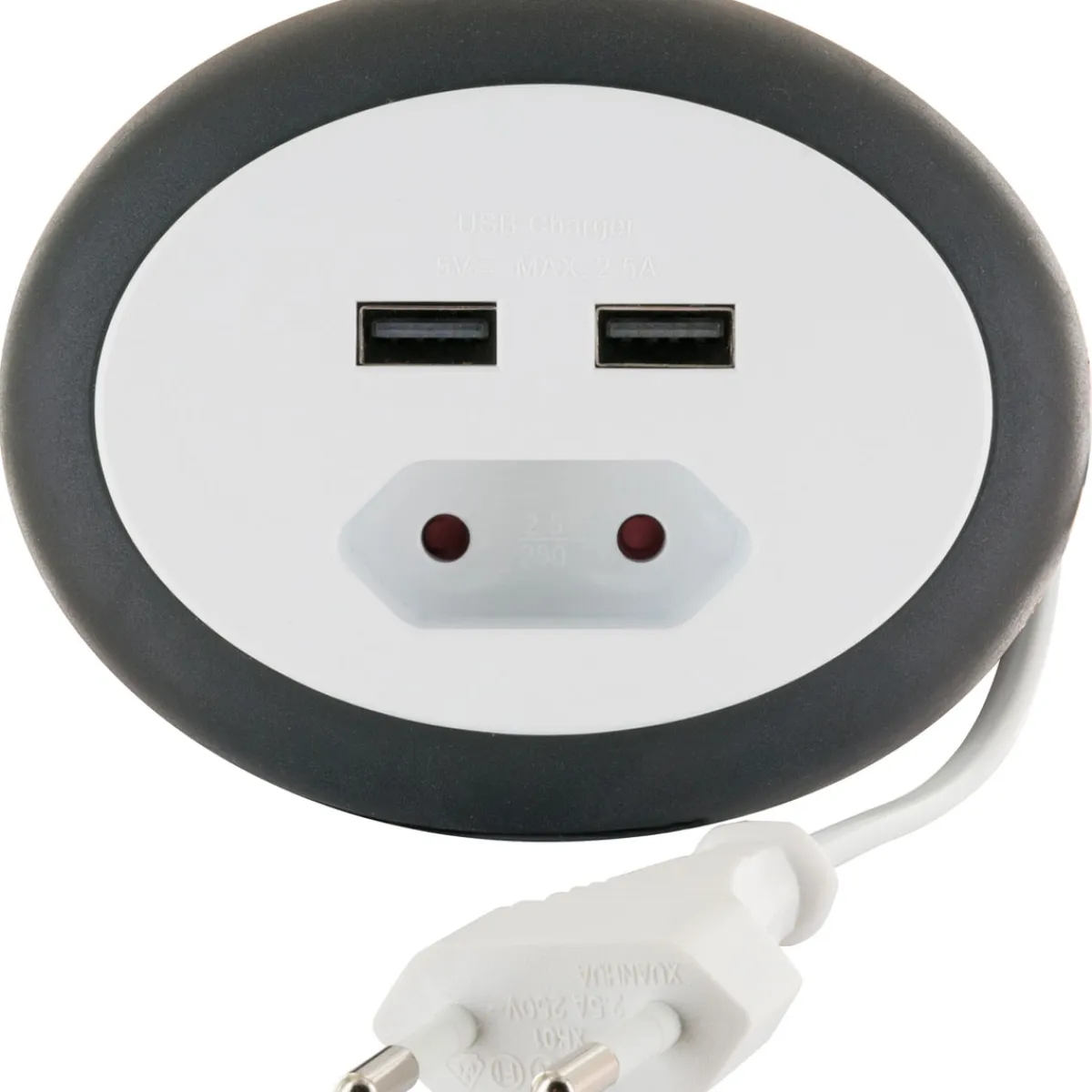 Euroverlängerung mit 2 x USB Anschluss weiß*Schwaiger Sale