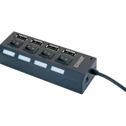 Hub USB 2.0 4-fach schwarz^Schwaiger