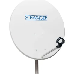 Satellitenschüssel mit Logo 80 cm Stahl weiß*Schwaiger Best