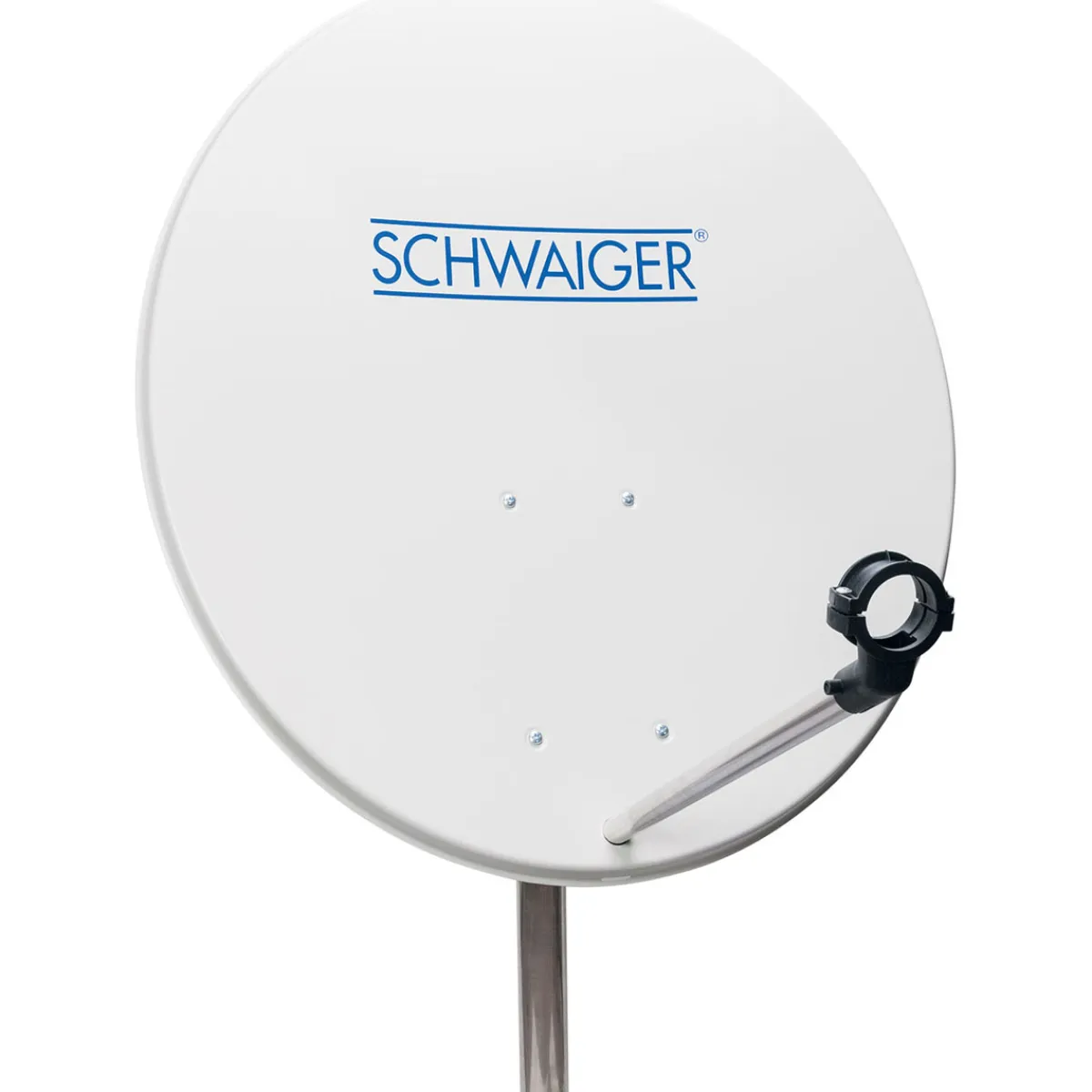 Satellitenschüssel mit Logo 80 cm Stahl weiß*Schwaiger Best