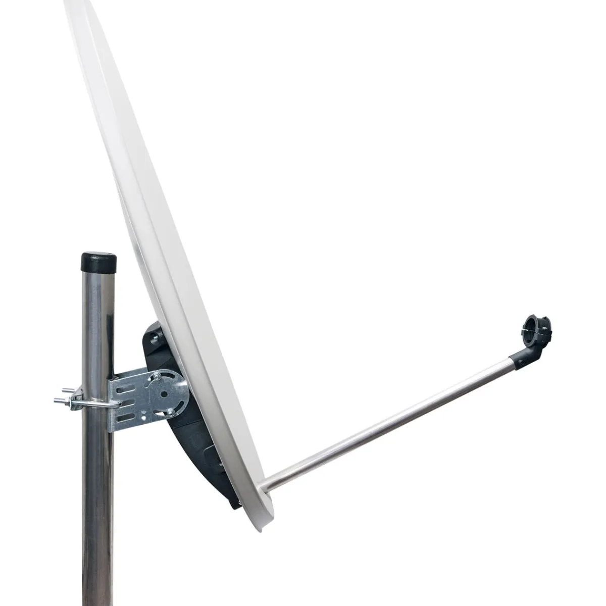 Satellitenschüssel mit Logo 80 cm Stahl weiß*Schwaiger Best