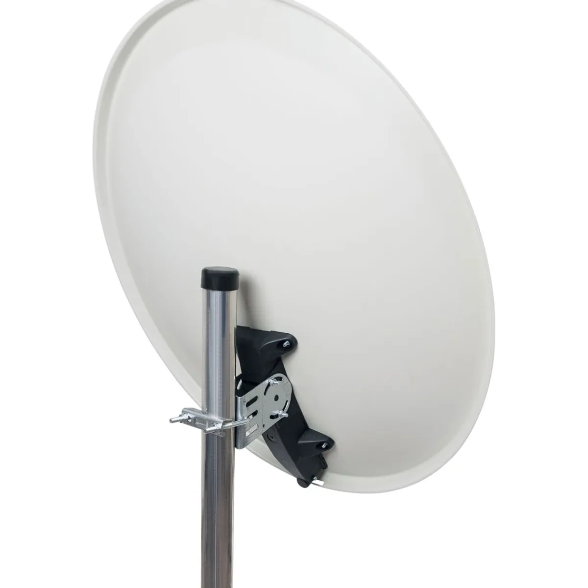 Satellitenschüssel mit Logo 80 cm Stahl weiß*Schwaiger Best