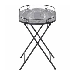 Siena Garden Serviertisch Como 41 x 67,5 x 60 cm matt schwarz/dunkelgrau