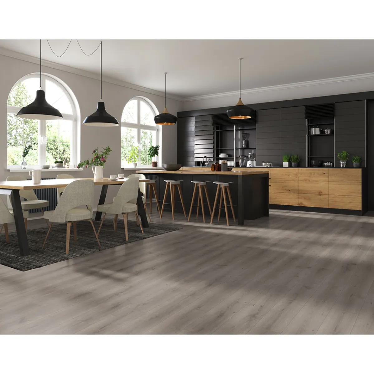 Laminat Aqua Eiche grau 128,5x19,2x0,8 cm^Specht Clearance