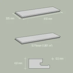 Specht Vinylboden Vinyl SPC Ambiente Fliese Paris 610 x 304,8 x 4,8 mm