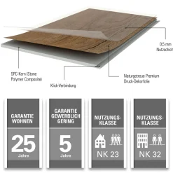 Specht Vinylboden Vinyl SPC Ambiente Honig Eiche 1220 x 230 x 4,8 mm