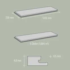Specht Vinylboden Vinyl SPC Ambiente Avignon Eiche 1220 x 230 x 4,8 mm