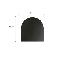 Stahlbodenplatte Rundbogen, 100x120cm, Stärke 2mm, Farbe: Schwarz*Valo Sale