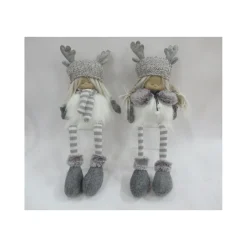Stoffpuppen Weihnachtkids sitzend sortiert 40 cm grau/weiß* Best