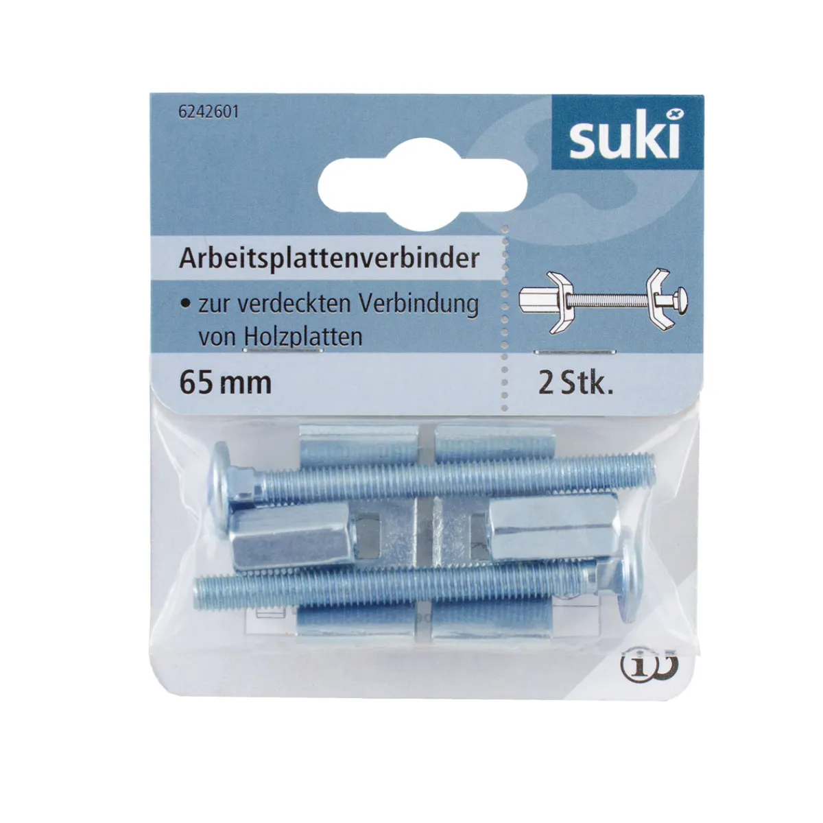 Arbeitsplattenverbinder M6 x 65 mm 2 Stück^Suki Clearance