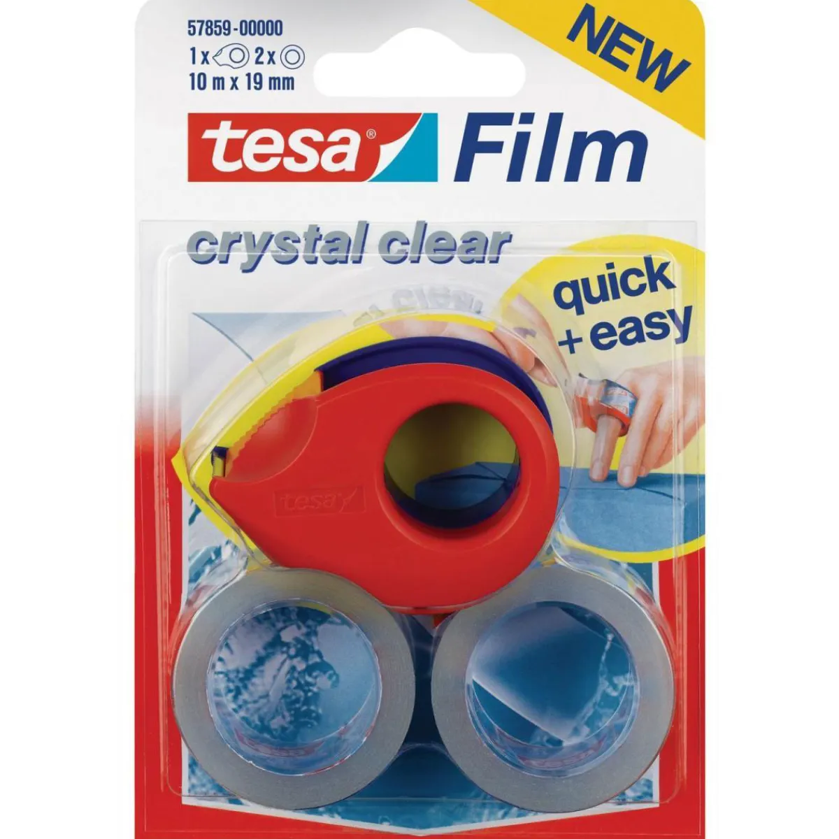 Abroller mit 2 Rollen kristall-klar^Tesa Clearance